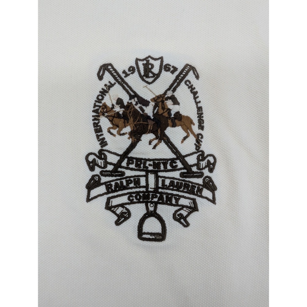 Polo Ralph Lauren Shirt XLT TALL Pony International 1967 Challenge Cup NYC Cream - Picture 6 of 12